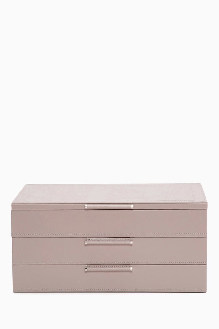 

WOLF Sophia Jewellery Box in Leather, Neutral