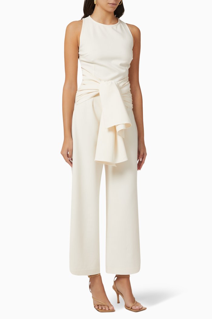 

Tie-waist Jumpsuit in Crepe, Neutral