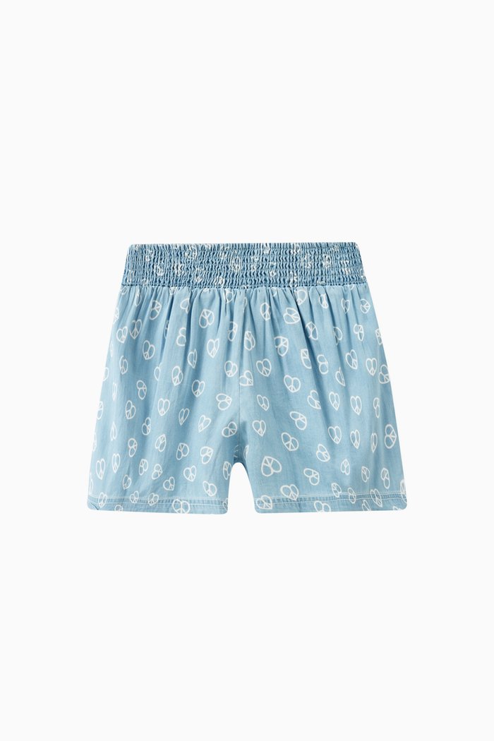 

Alanis Love Peace Shorts in Cotton, Blue