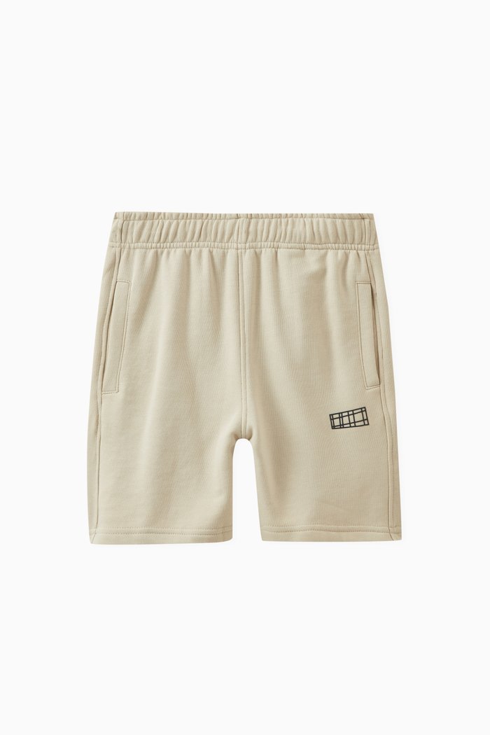 

Adian Elasticated Waistband Shorts in Cotton, Neutral