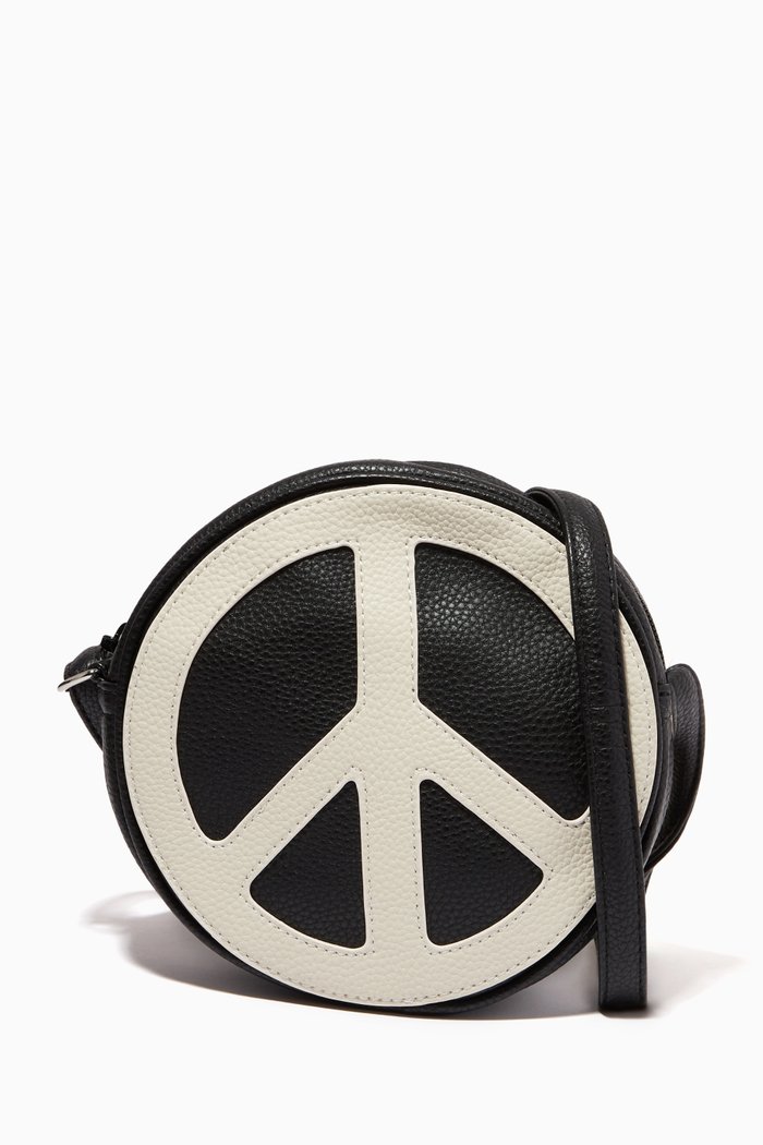 

Peace Sign Crossbody Bag, Black
