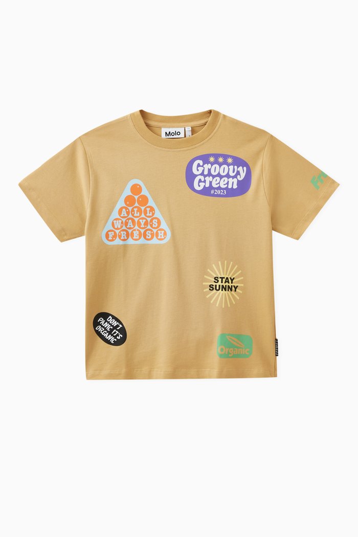 

Rodney Stickers-print T-shirt in Organic Cotton, Brown