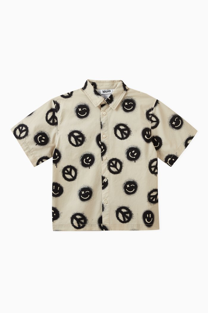 

Richie Smiley Peace Shirt in Cotton, White