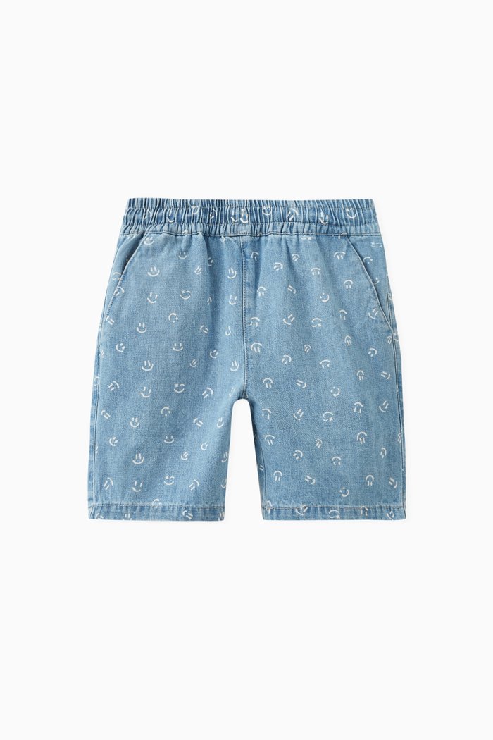 

Avart Smiley-print Shorts in Cotton, Blue