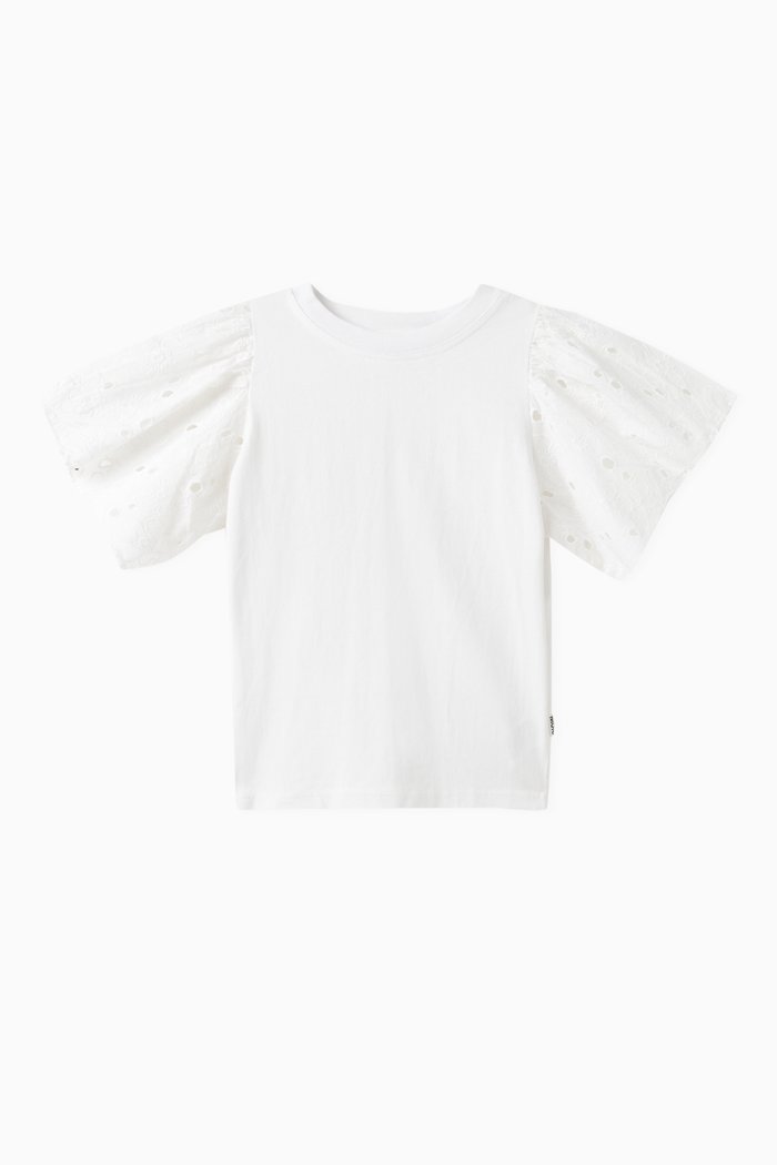 

Ritza Broderie Anglaise Top in Cotton, White