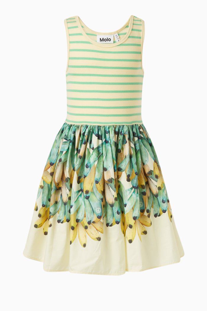 

Cassandra Lots Of Bananas Dress in Cotton, Green