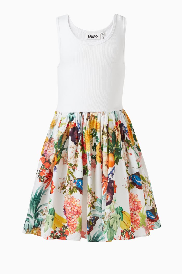 

Cassandra Tropical Dress in Cotton, Multicolour