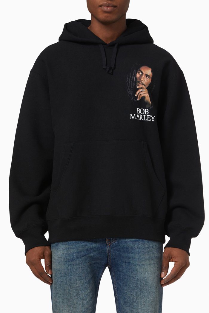 

Bob Marley Hoodie in Cotton-fleece, Black