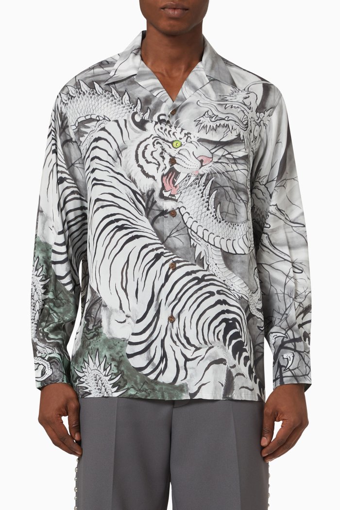

Tim Lehi Printed Shirt in Rayon, Multicolour