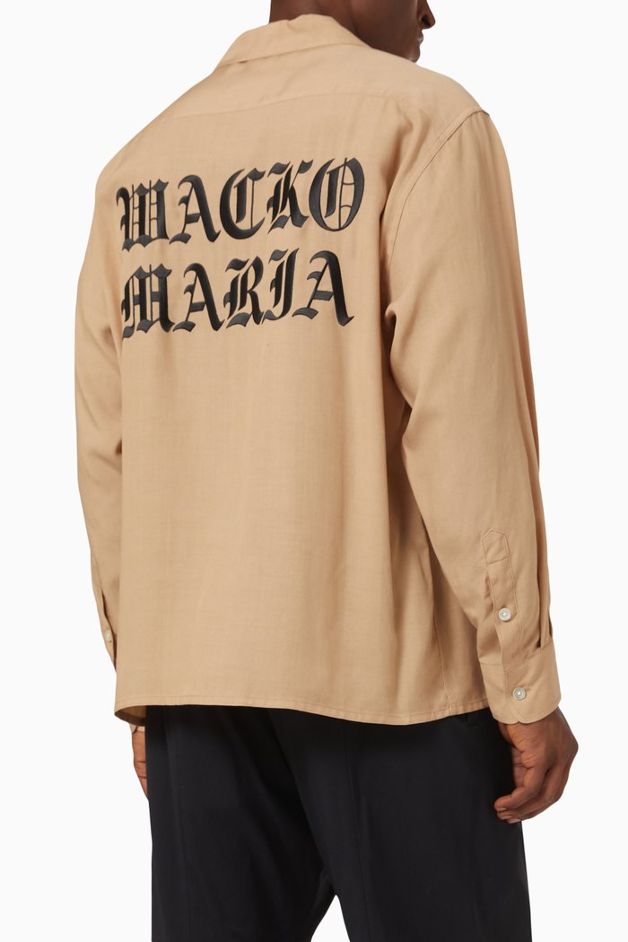 

50s Embroidered-logo Shirt in Lyocell, Neutral