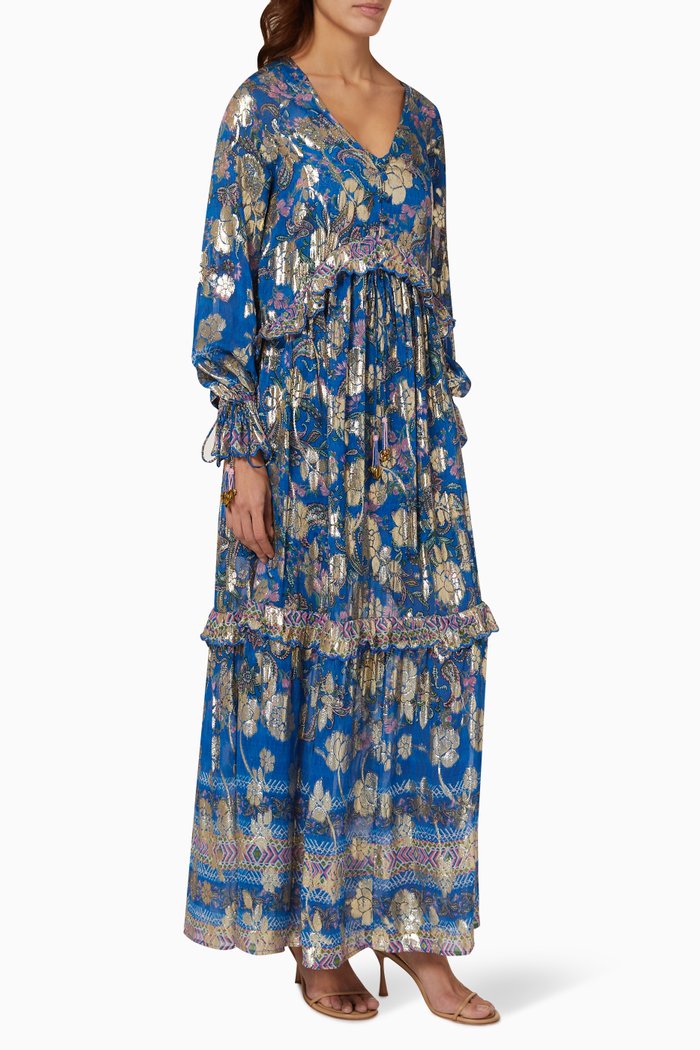 

Amyra Kaftan in Viscose Georgette, Blue