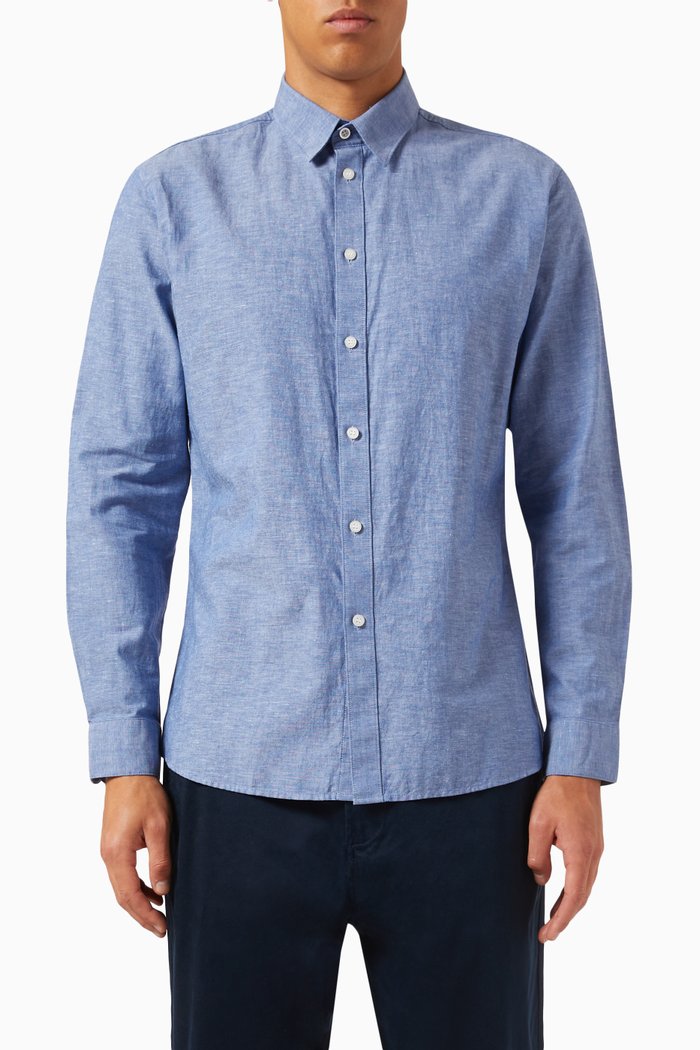 

Shirt in Linen Blend, Blue