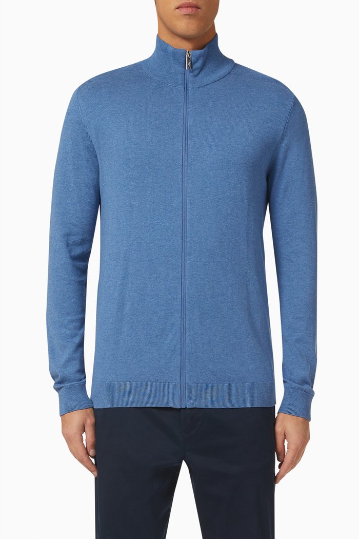 

Cardigan in Pima Cotton, Blue