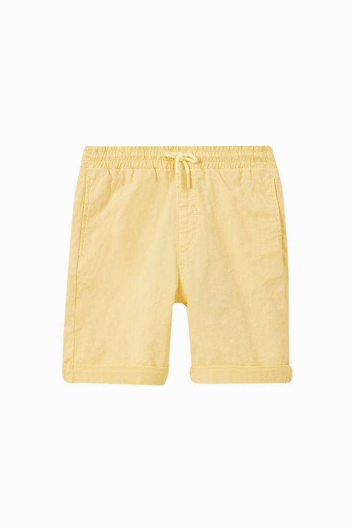 Logo Bermuda Shorts in Cotton, Yellow