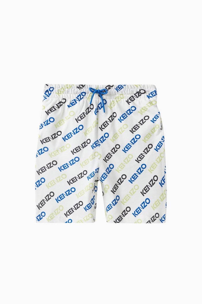 

All-over Print Shorts in Cotton, White