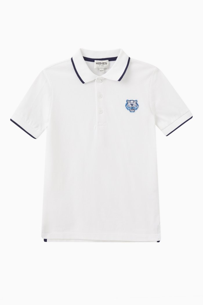 

Embroidered Logo Polo in Cotton, White