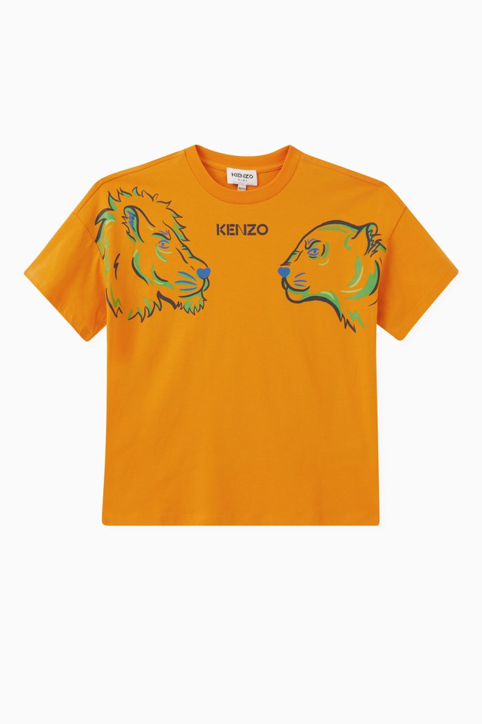 

Logo Print T-shirt in Cotton, Orange