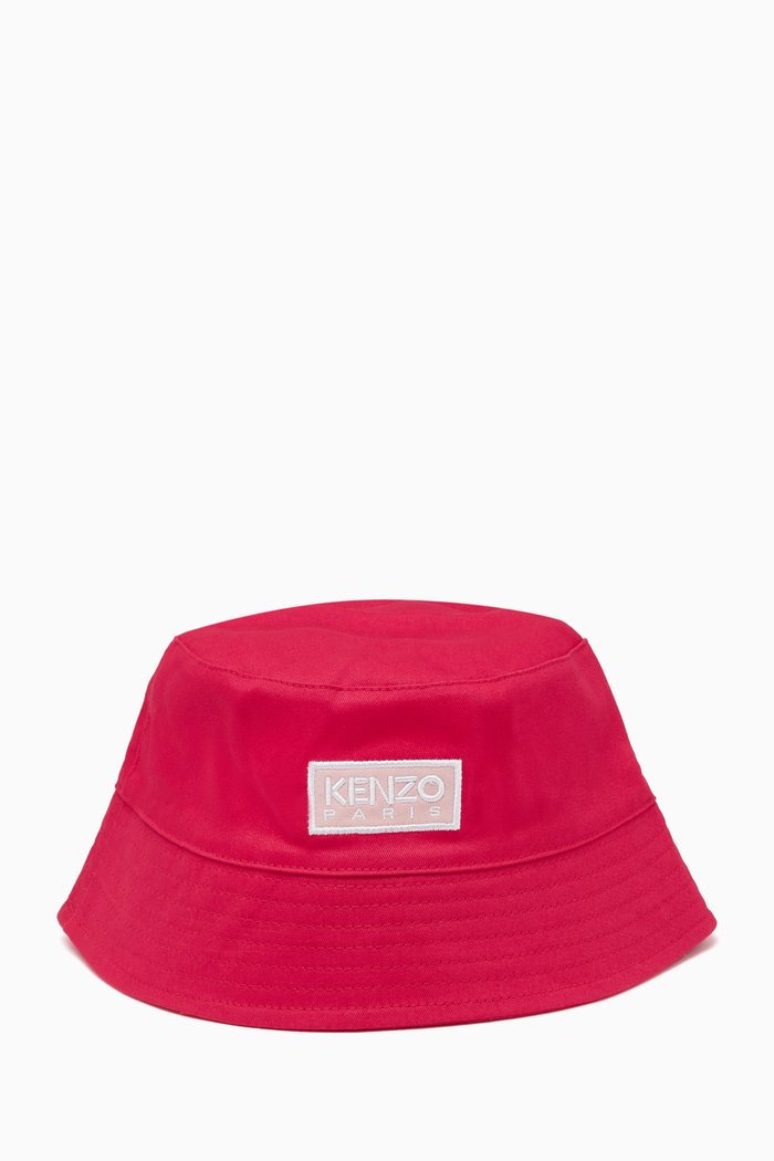 

Reversible Logo-patch Bucket Hat in Cotton, Pink