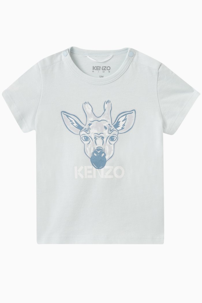 

Giraffe Print T-shirt in Cotton, Blue