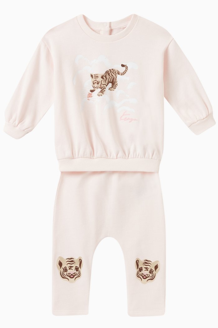 

Tiger Print Sweatshirt and Leggings, Set of Two, Pink