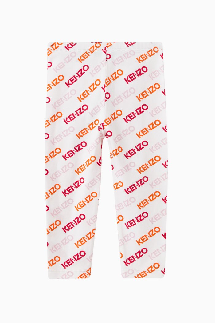 

Logo Print Leggings in Cotton, White