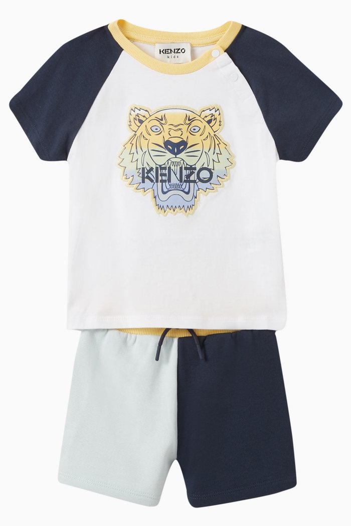 

Logo Print T-shirt and Shorts, Set of Two, White