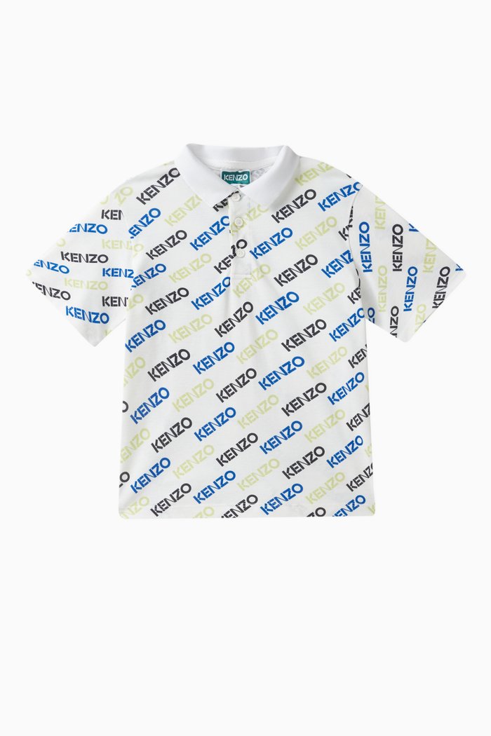 

Logo Print Polo Shirt in Cotton, White