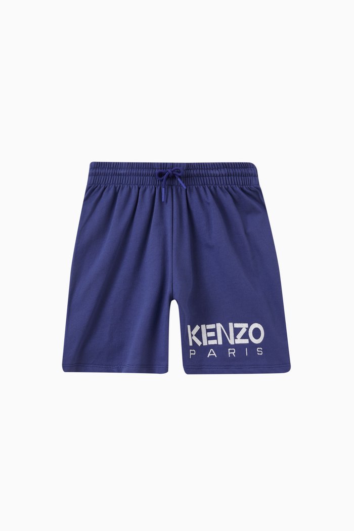 

Embroidered Logo Shorts in Cotton, Blue