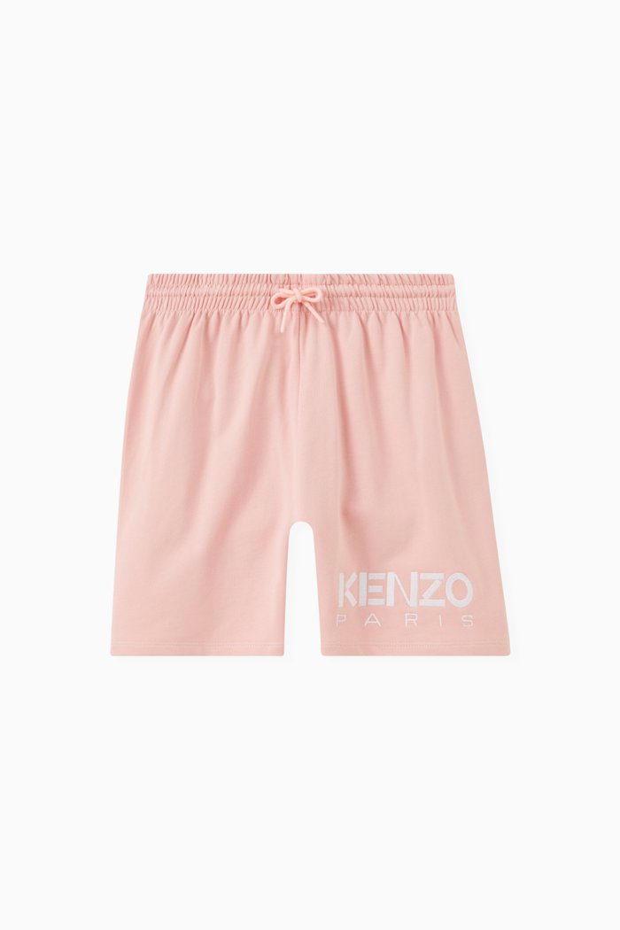 Embroidered Logo Shorts in Cotton, Pink