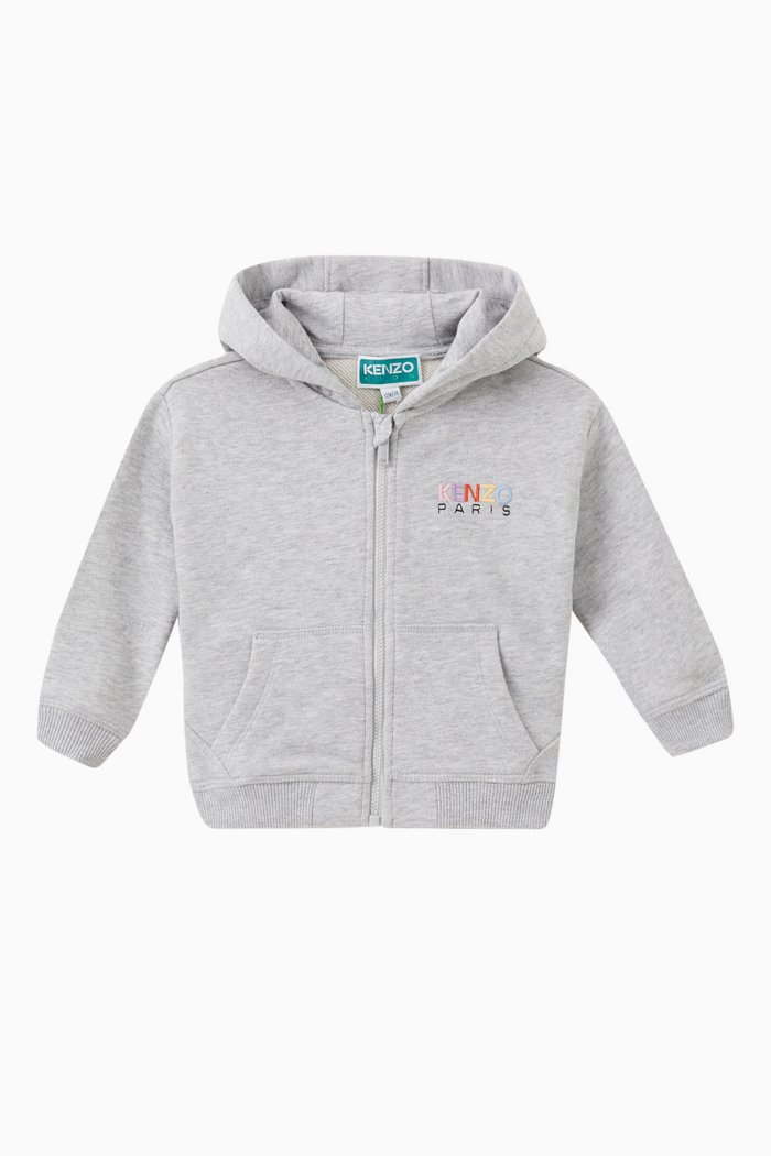 

Logo-print Zip Hoodie, Grey