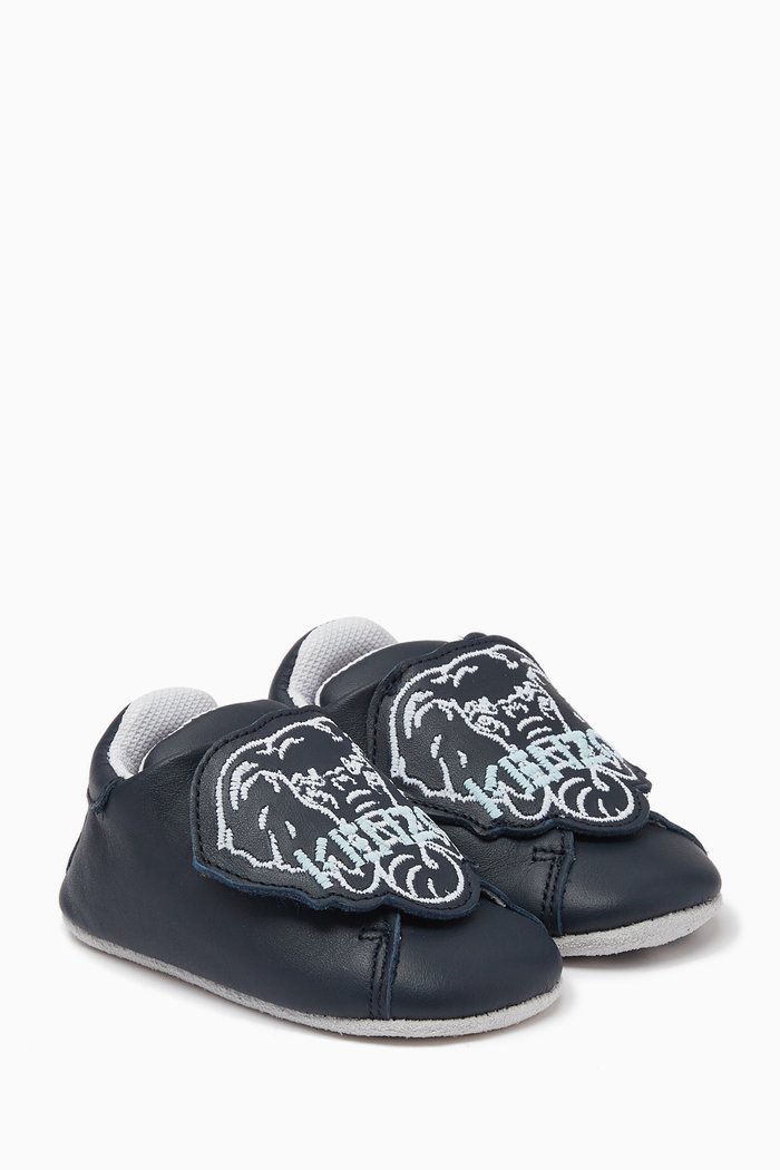 

Elephant Logo Shoes in Leather, Blue