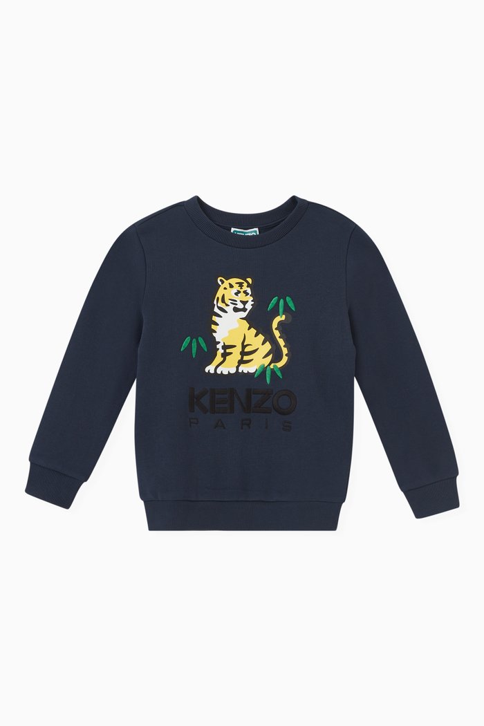 

Embroidered Logo Sweatshirt in Cotton, Blue