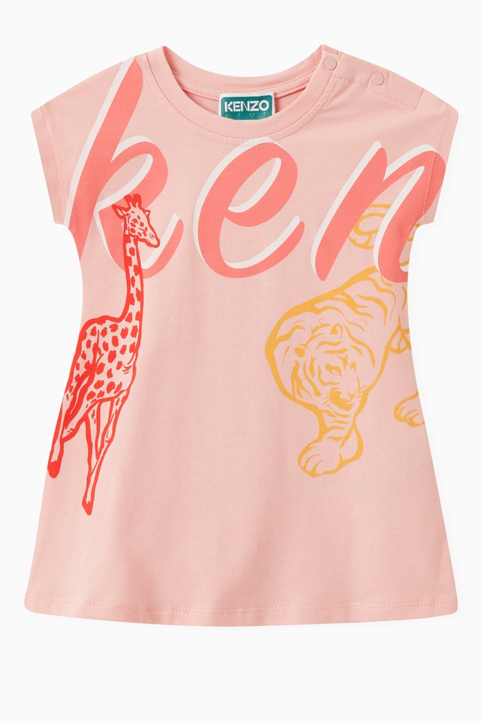 

Bamboo Flared Dress in Cotton, Pink