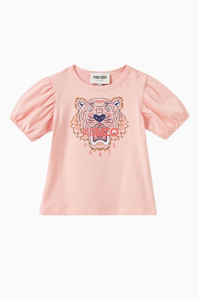 

Tiger Print Dress in Cotton, Pink