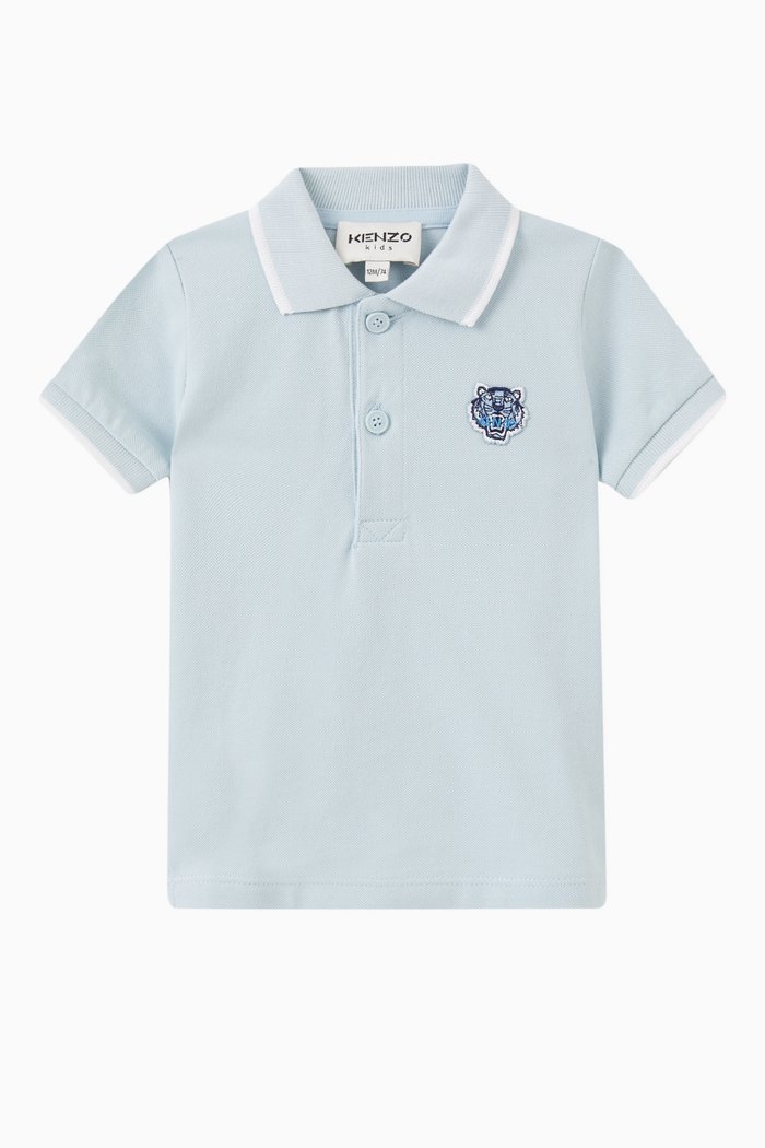 

Logo Appliqué Polo Shirt in Cotton-pique, Blue