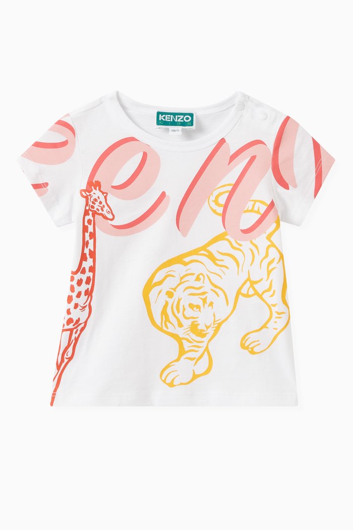 

Bamboo Print T-shirt in Cotton, White