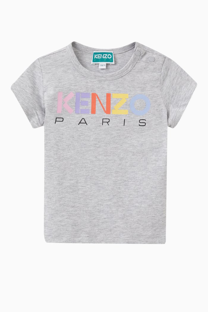 

Logo Print T-shirt in Cotton, Grey