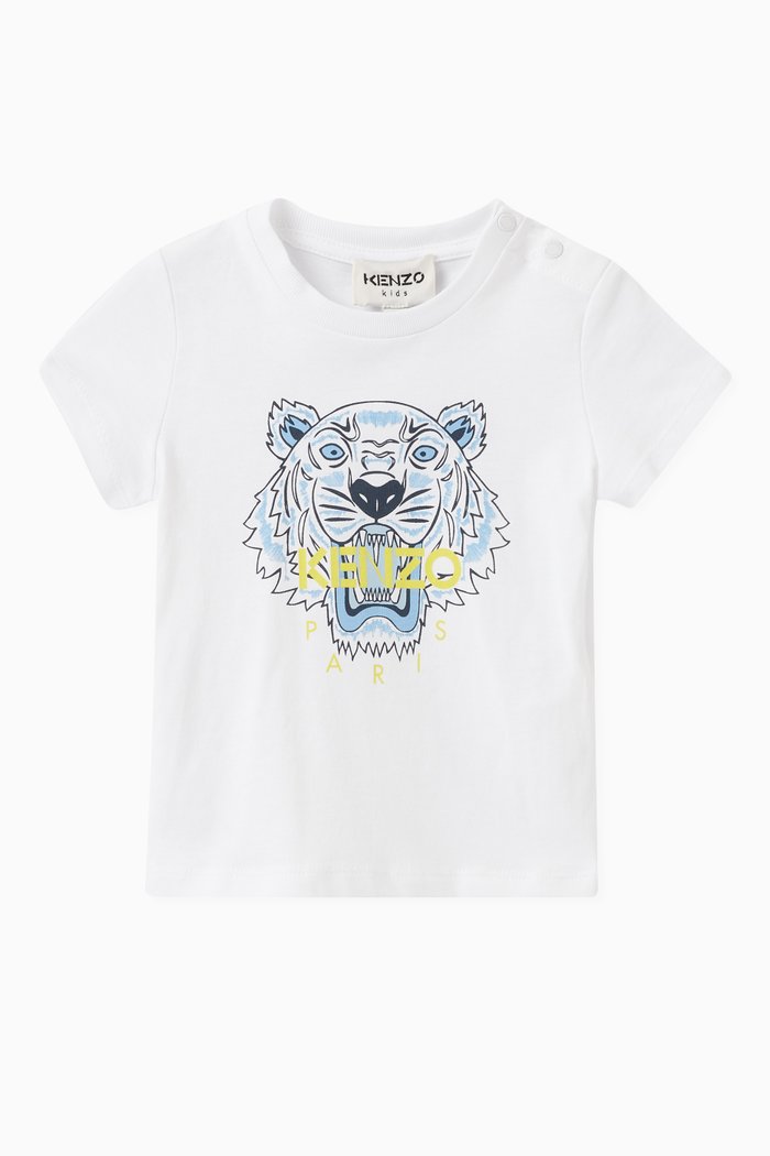 

Tiger Print T-shirt in Cotton, White