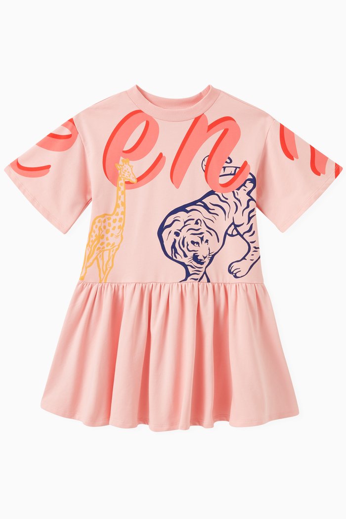 Bamboo Skater Dress in Cotton, Pink