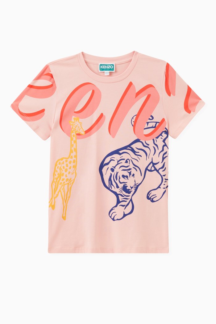 

Bamboo Print T-shirt in Cotton, Pink