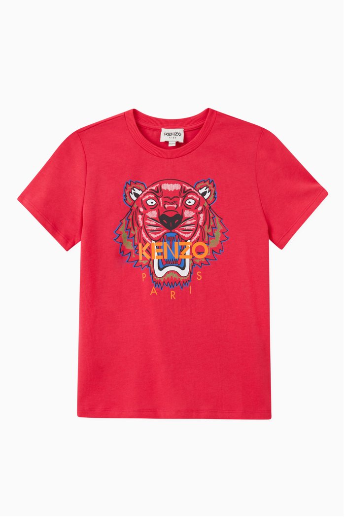 Tiger Print T-shirt in Cotton, Pink
