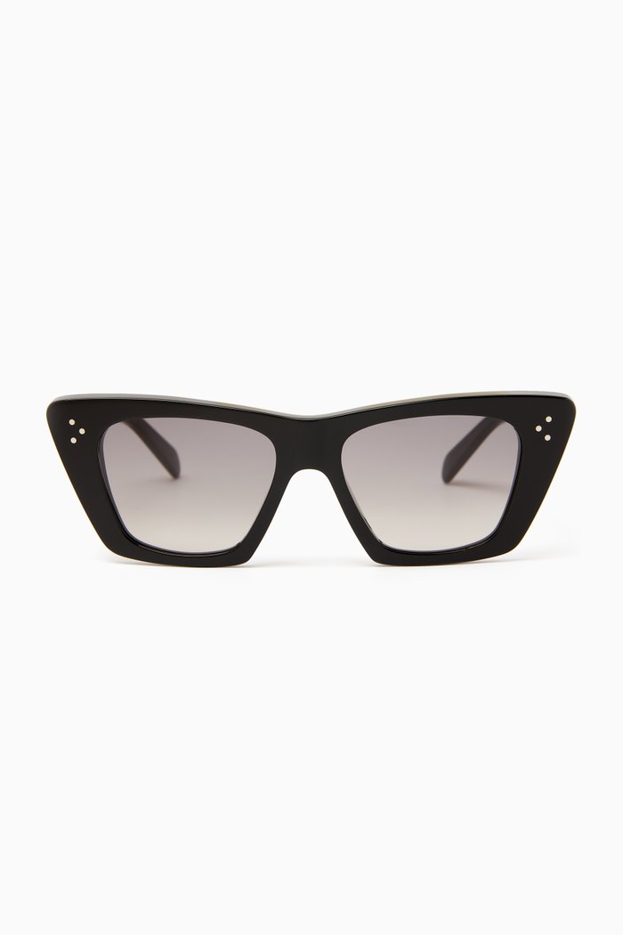 

Cat-eye Sunglasses in Acetate, Black