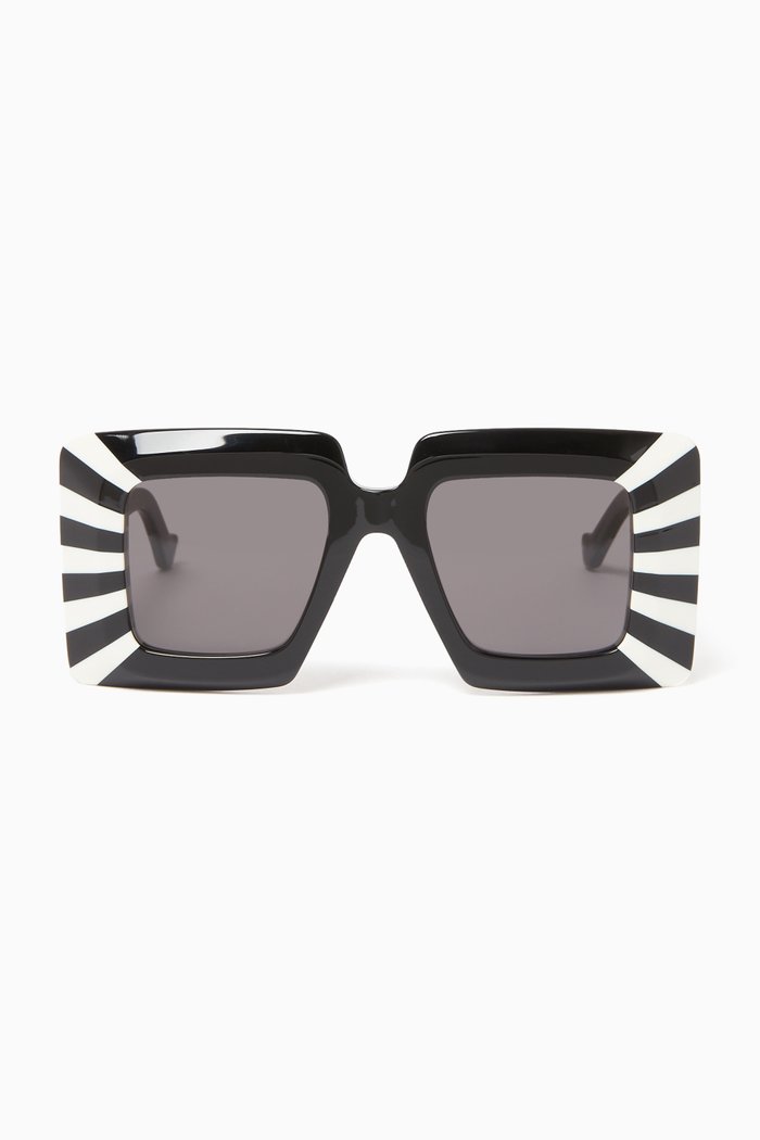 

Graphic Square Sunglasses in Acetate, Black