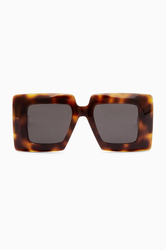 

Graphic Square Sunglasses in Acetate, Brown