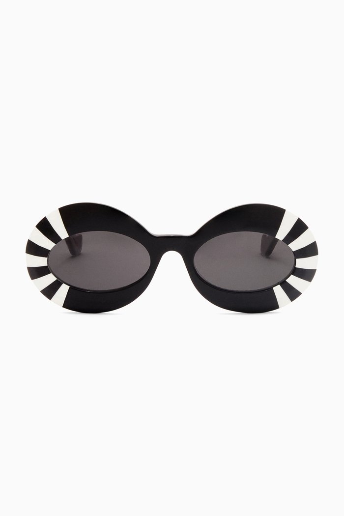Oval Sunglasses in Acetate, Black