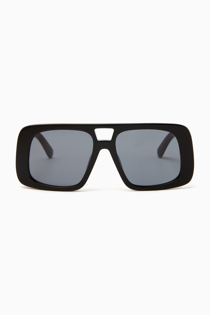 Oversized Sunglasses in Bio-acetate, Black