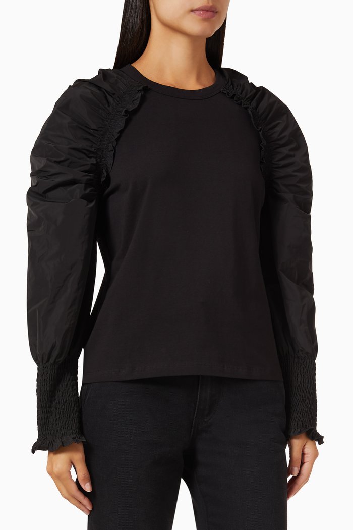 

Sumeeta Top in Cotton-blend, Black