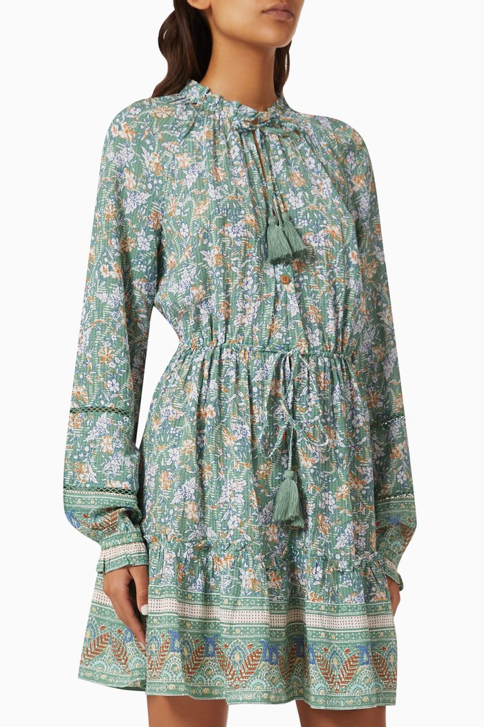 Danica Mini Dress in Viscose Blend, Green