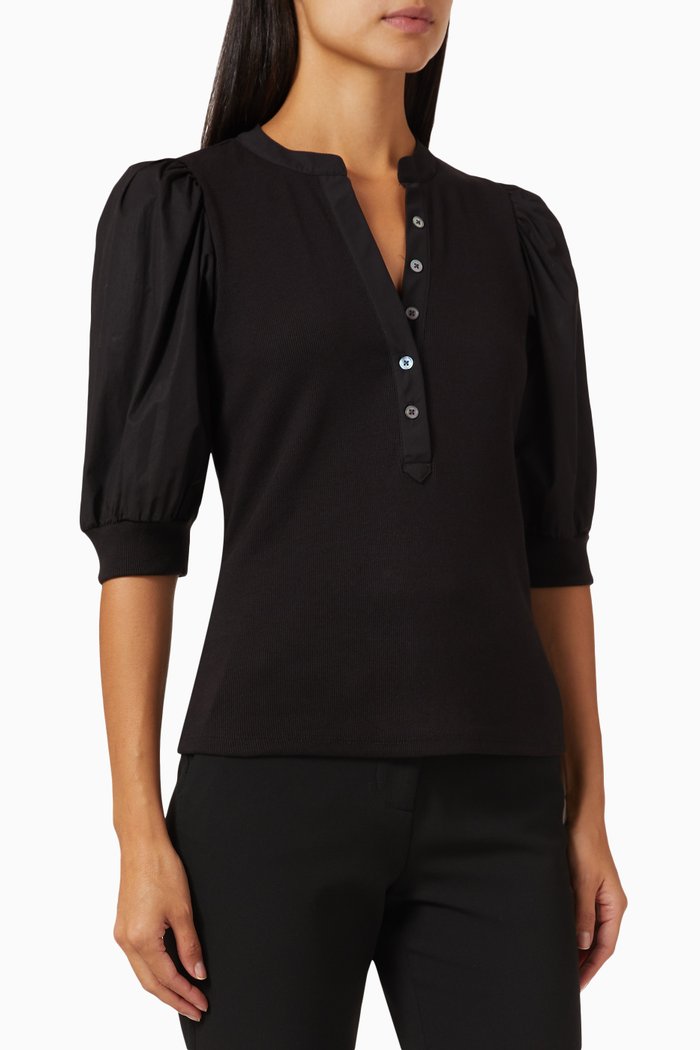 

Coralee Top in Cotton-blend, Black