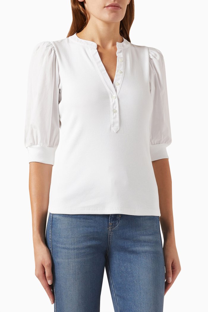 Coralee Top in Cotton-blend, White